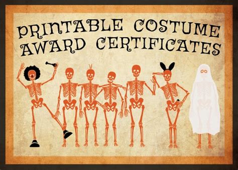 10 Free Costume Award Certificates! [Printables] - HalloweenCostumes ...