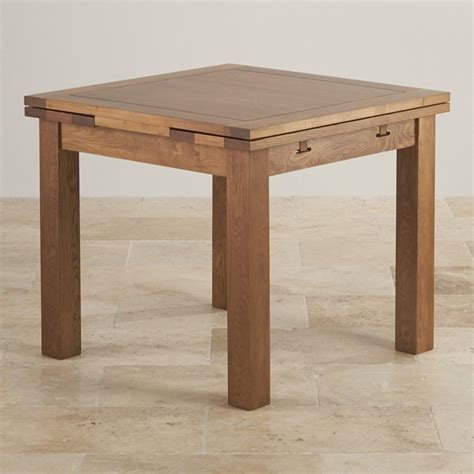 3ft x 3ft Rustic Oak Extending Dining Table | Oak Furniture Land