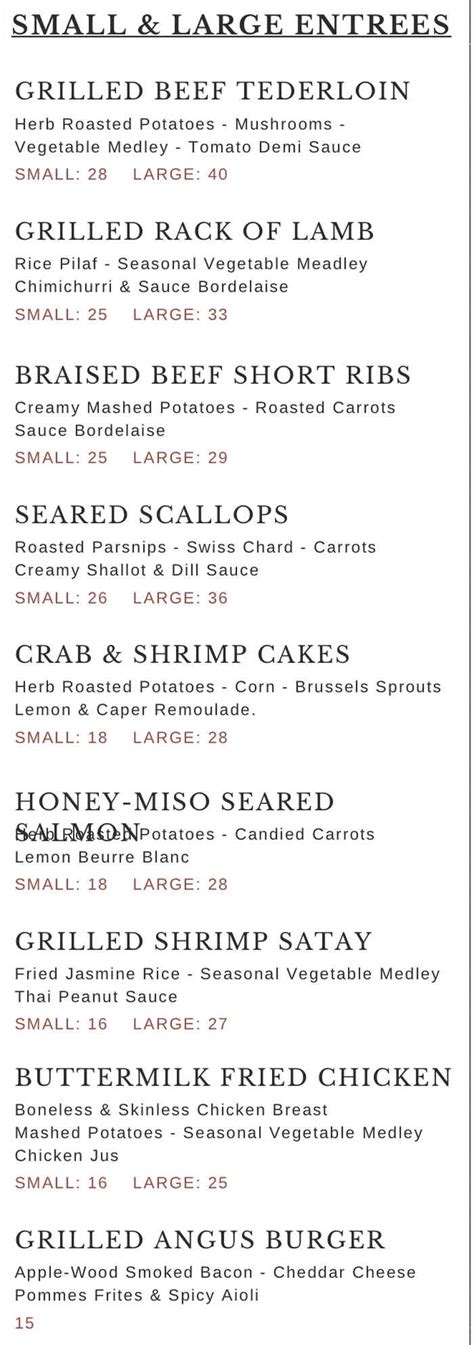 Moro's Table Menu, Auburn, NY