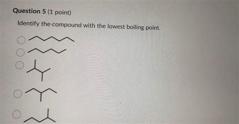 Solved Identify the compound with the lowest boiling point. | Chegg.com