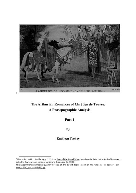 (PDF) The Arthurian Romances of Chrétien de Troyes: A Prosopographic ...