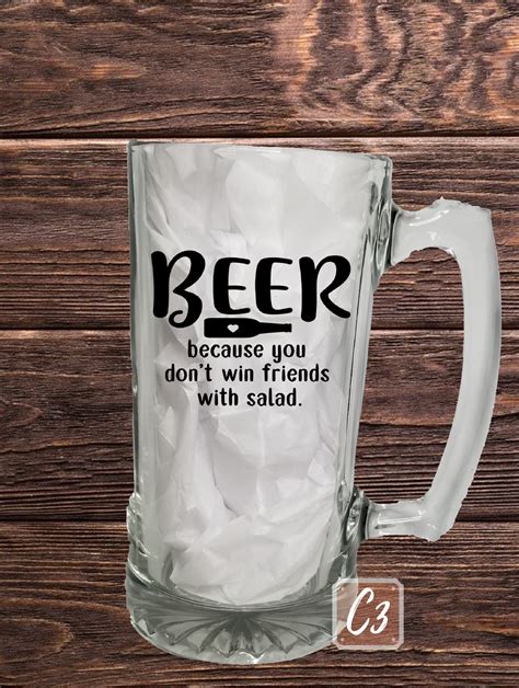 Funny Beer Quote Series/glass Custom Beer Mug/personalized - Etsy