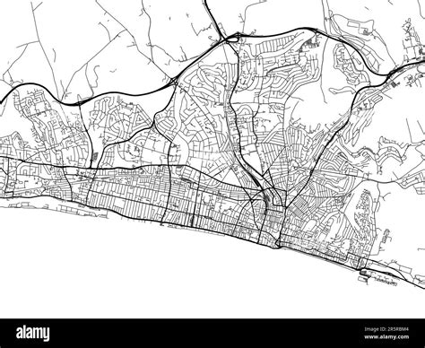 Road map of the city of Brighton in the United Kingdom on a white ...