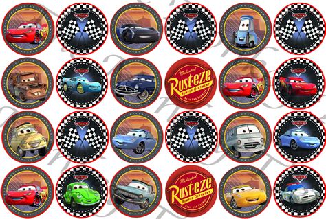 Disney Cars Themed Edible Cupcake Images - set of 24 | The Monkey Tree