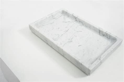 Bianco Carrara Marble Large Rectangular Tray | Marble Tray | Black Sheep (White Light)