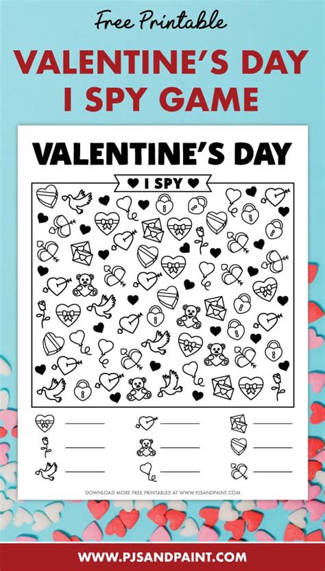 Valentine's Day I Spy - Free Printable Valentine's Day Games and Activities