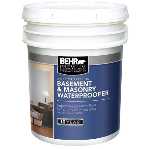 BEHR Premium 5 gal. Basement and Masonry Waterproofing Paint-87505 - The Home Depot