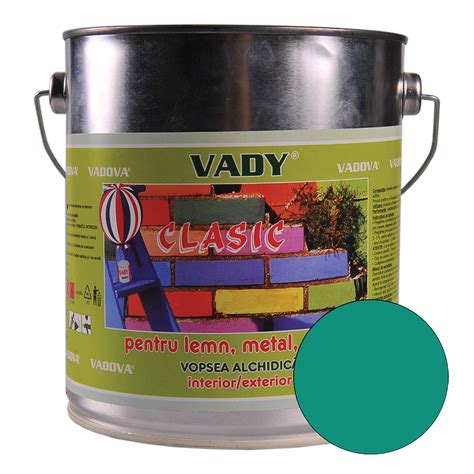 Vopsea alchidica Vady clasic, pentru lemn/metal/zidarie, interior/exterior, verde, 3 kg - Gresie ...