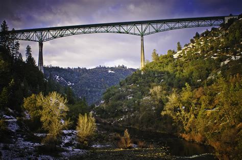 Foresthill Bridge In The Snow Photograph by Sherri Meyer | Fine Art America