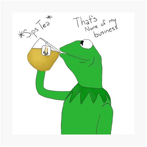 "Kermit the Frog Drinking Tea" Photographic Print by Rilachii | Redbubble