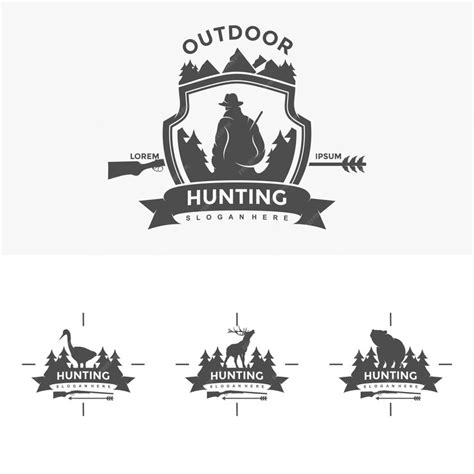 Premium Vector | Hunting logo design template illustration vector