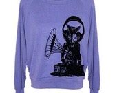 Items similar to Womens Sweatshirt Music CAT Tri-Blend Raglan Pullover ...