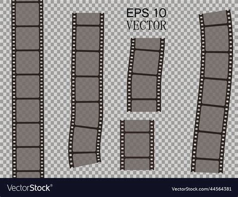 Set of film strip isolated on transparent Vector Image