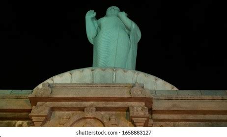 Statue Buddha Hussain Sagar Night Moon Stock Photo 1933990430 ...