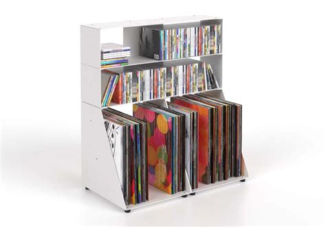 Cd & vinyl storage W60 H65 D32 cm - 3 shelves