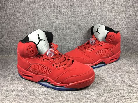 Men's 2017 Air Jordan 5 Raging Bull Red Suede University Red/Black Shoes [j38409318448h54] - $59 ...