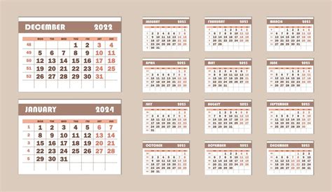 plantilla de calendario de pared para el año 2023. calendario de ...