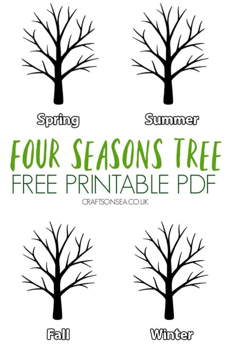 Four Seasons Tree Template: FREE Printable - Crafts on Sea