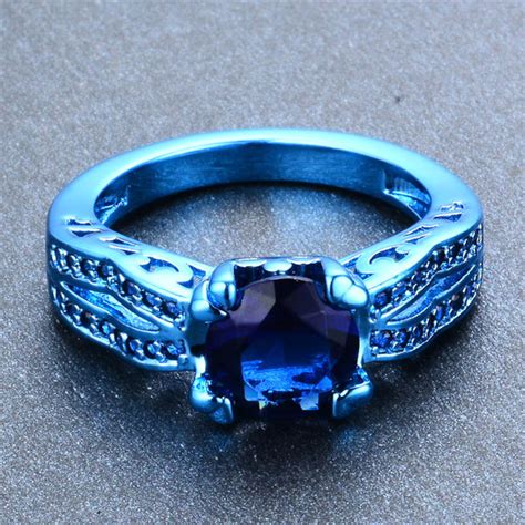 Blue Gold Round Zircon Ring – Slim Wallet Company