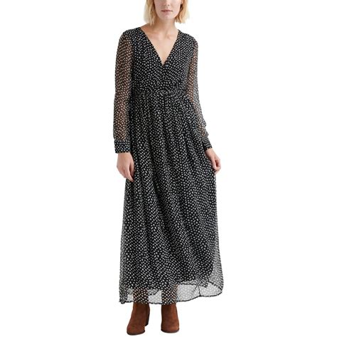 Lucky Brand - Lucky Brand Womens Polka-Dot Maxi Dress, black, Small - Walmart.com - Walmart.com