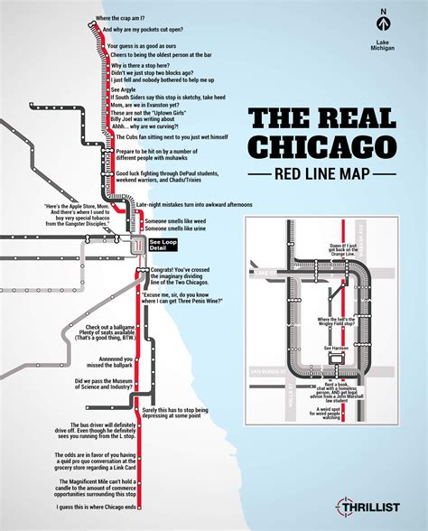 The REAL Chicago Red Line "L" Map | Chicago map, Chicago hotels, My ...