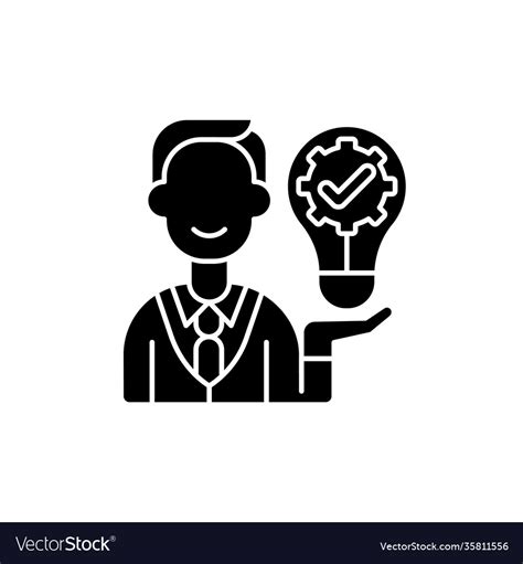 Ownership focus black glyph icon Royalty Free Vector Image