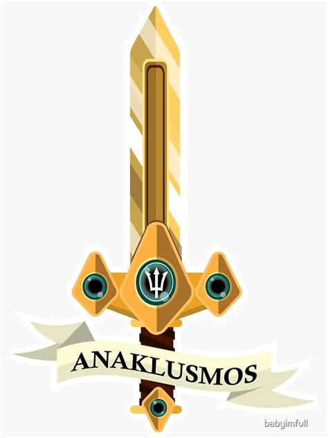 "Percy Jackson - Anaklusmos Riptide" Sticker by babyimfull | Redbubble