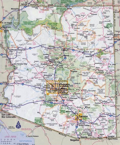 Large detailed road map of Arizona state with all cities | Vidiani.com ...