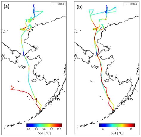 Saildrone tracks for the 2019 MISST Arctic Campaign, color-coded by the... | Download Scientific ...