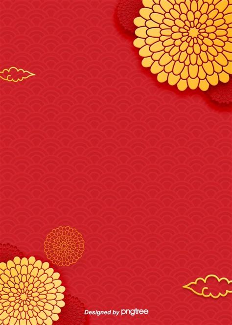 The Red And Yellow Chinese Traditional Pattern Elements Background Wallpaper Image For Free ...