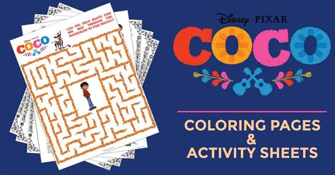 Disney-Pixar's Coco Coloring Pages and Activity Sheets
