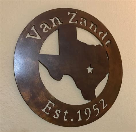 Established Texas sign, metal art, wall art, hanging sign, Personalized sign, star Texas sign ...