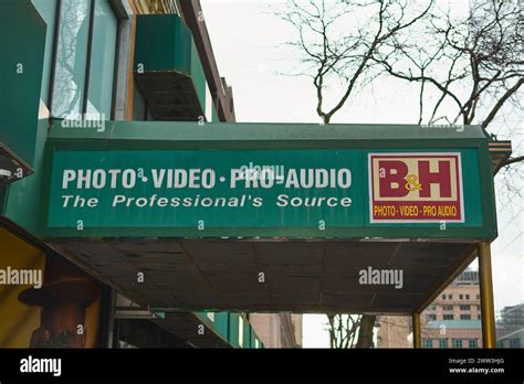 New York, NY, USA - March 21, 2024: The B H store captured, known for its wide range of ...