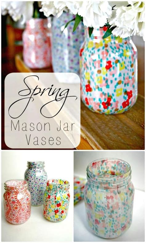 How To DIY Spring Mason Jar Vases - 130 Easy Craft Ideas Using Mason Jars for Spring & Summer ...