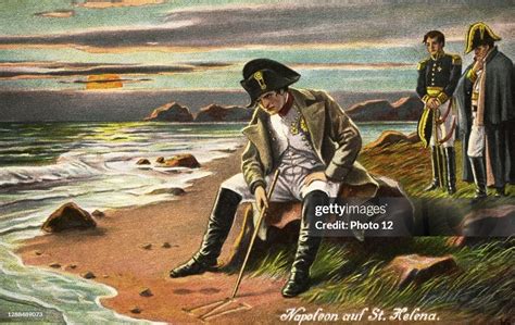 Napoleon I in Saint-Helena tracing the letter "N" in the sand. 1815.... News Photo - Getty Images