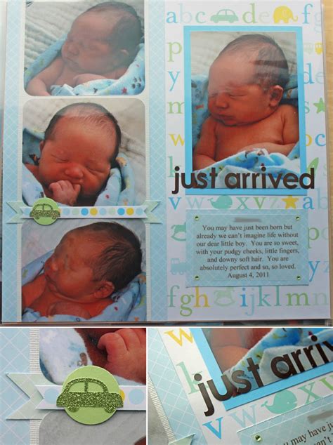 Katie's Nesting Spot: Baby Boy Scrapbook Pages: Just Arrived