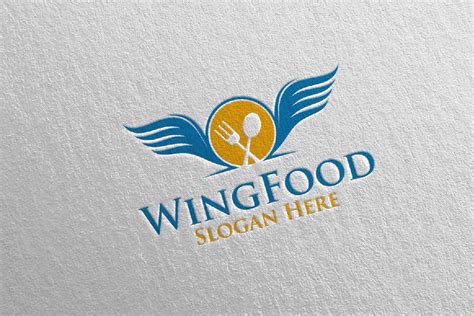 Wing Food Logo for Restaurant or Cafe 71 By denayunethj | TheHungryJPEG