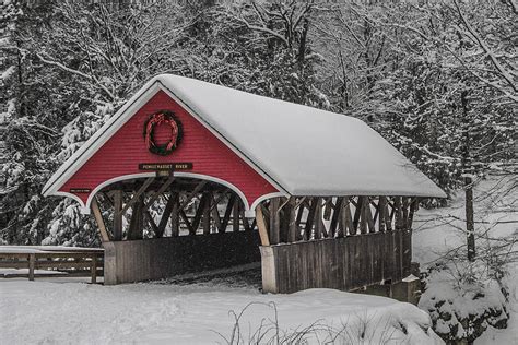 Flume Covered Bridge in Winter Photograph by White Mountain Images - Pixels