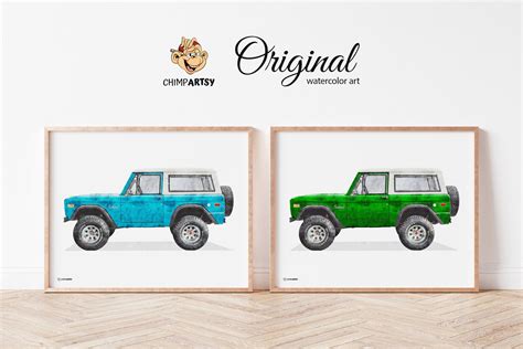 Ford Bronco Jeep in Baby Boy Blue SUV Print Toys for Boys - Etsy