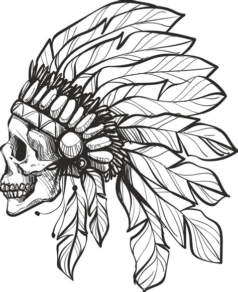 Indian Skull Drawing