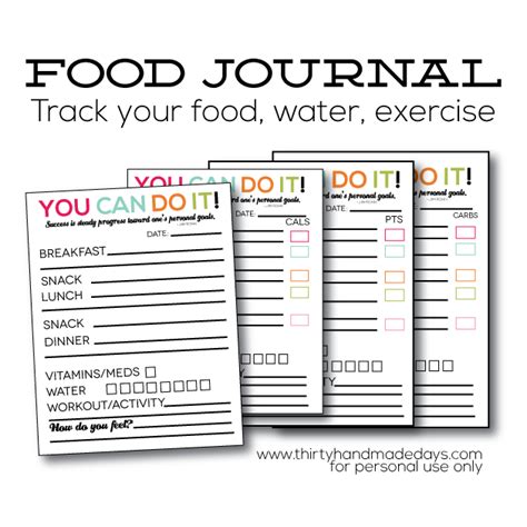 Updated Printable Food Journal