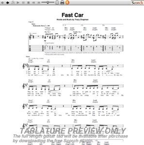 Tracy Chapman Fast Car Guitar Tab : Free Guitar Tab