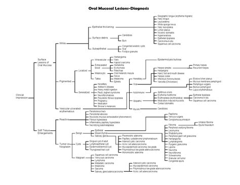 Healthy Ranula: Diagnosis Chart for Oral Mucosal Lesions