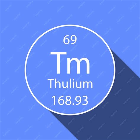 Premium Vector | Thulium symbol with long shadow design chemical element of the periodic table ...