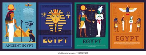 Egypt Posters Covers Egyptian Gods Goddess Stock Vector (Royalty Free) 1958187382 | Shutterstock