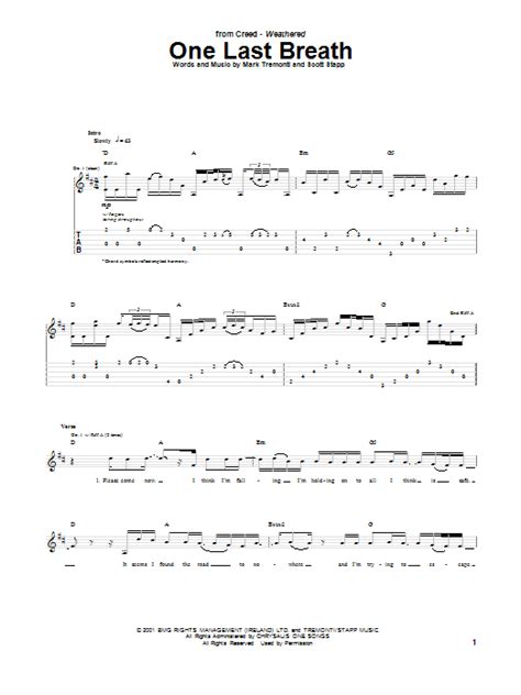 One Last Breath by Creed - Guitar Tab - Guitar Instructor