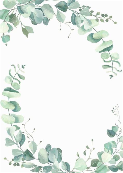 Watercolor Eucalyptus Leaves Frame. in 2021 | Watercolor wallpaper iphone, Flower background ...