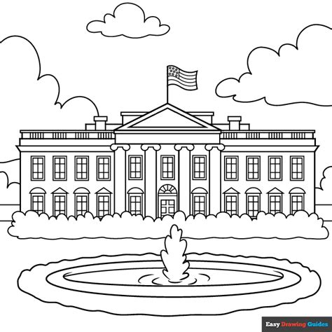 White House Coloring Page | Easy Drawing Guides