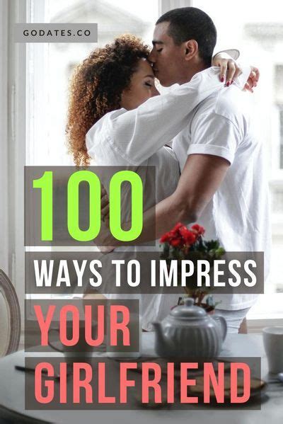 a man and woman kissing in front of a window with the words 100 ways to ...