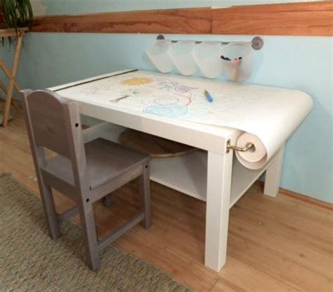 DIY Arts & Craft Table for Kids on a Budget - paper roll, wall-mounted ...